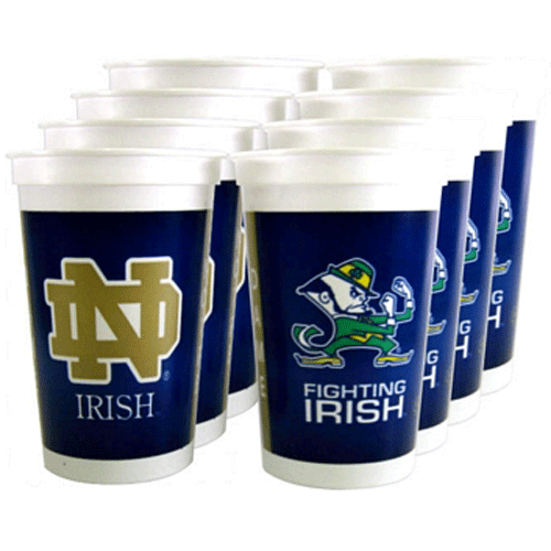 NEW In Package NOTRE DAME FIGHTING IRISH Licensed 16oz Holographic 3D Cup 4 Pack 